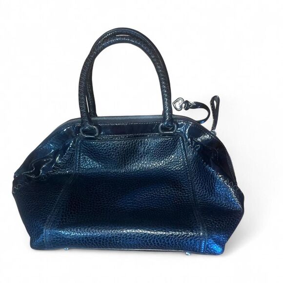 Y2K 2000 Vintage Brighton Women's Black Leather Handbag with Beading, Crystals - Picture 2 of 5